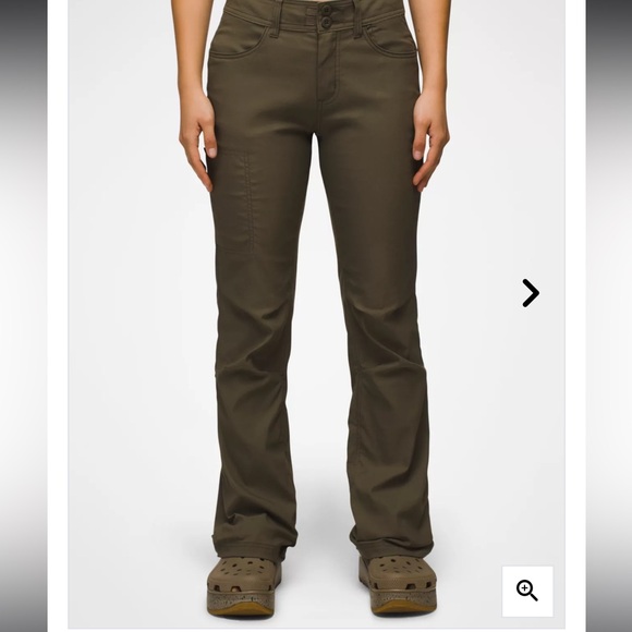 PrAna Halle Pant size 4 in dark olive green womens button is off but attached - Picture 3 of 11